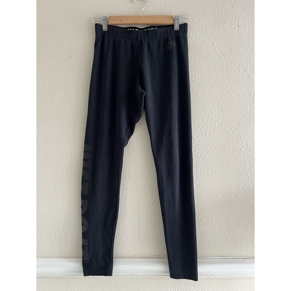 Nike Black Just Do It Graphic Leggings Tight Workout Pants Women's M Athleisure